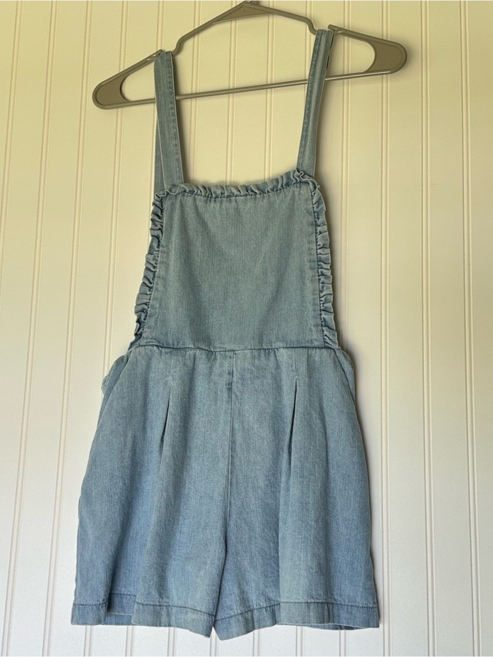 june & hudson Light Blue Denim Romper, Country, Western, Summer Staple